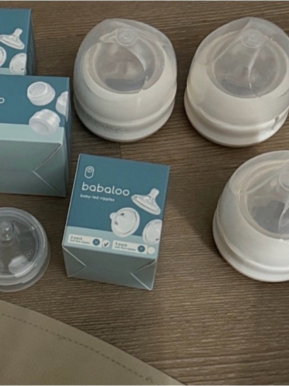 Babaloo Beige Baby Bottle Caps & Accessories Set